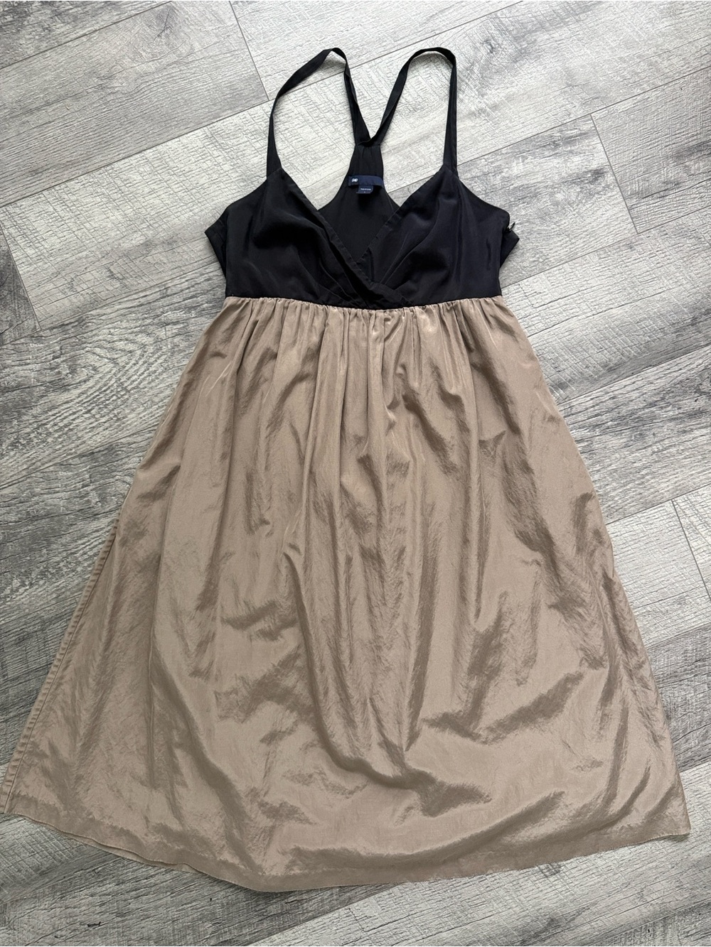 Gap Black Brown Bronze SILK Blend Sleeveless Empire Waist Dress Womens , S 6